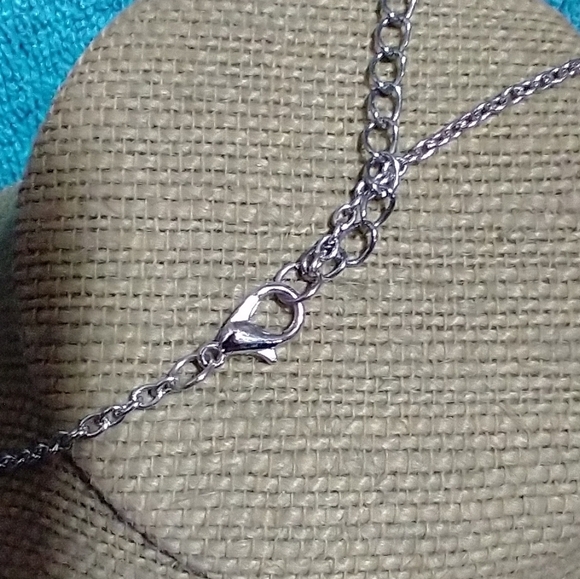 Heart Pendant Pink Crystal Paw Print and Inscription memorial rainbow bridge - Picture 3 of 4